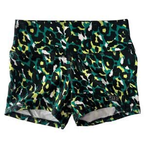 Fleo Green Leopard Print Shorts Women's Size Small Athletic Workout NWOT